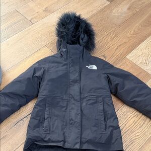 The North Face Black Fur-Trimmed Hooded Coat